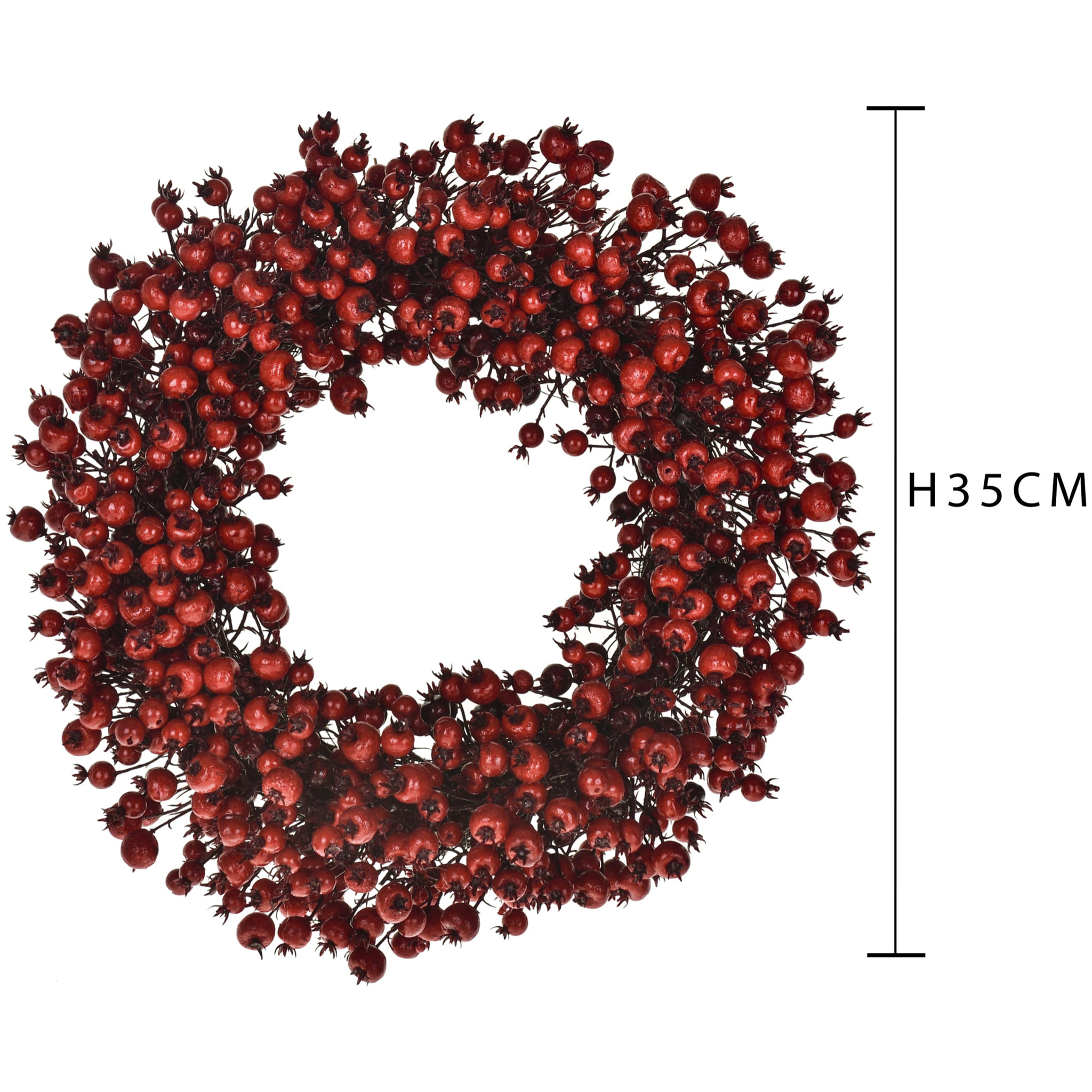 Corona con bacche rosse - Pezzi 2 - ROSSO - Bianchi Dino SpA