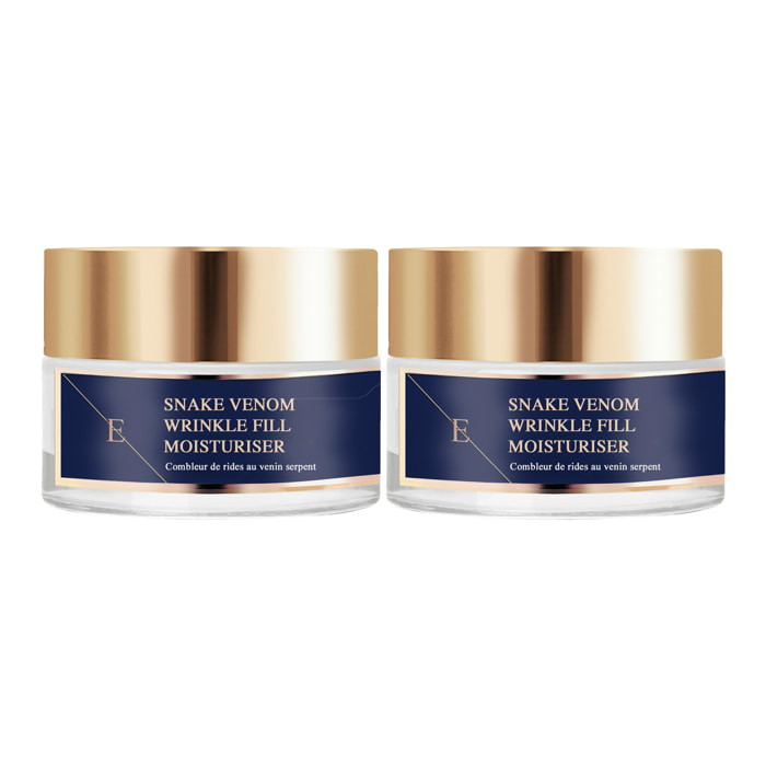 2 x Crema hidratante con veneno de serpiente para rellenar arrugas, 50 ml