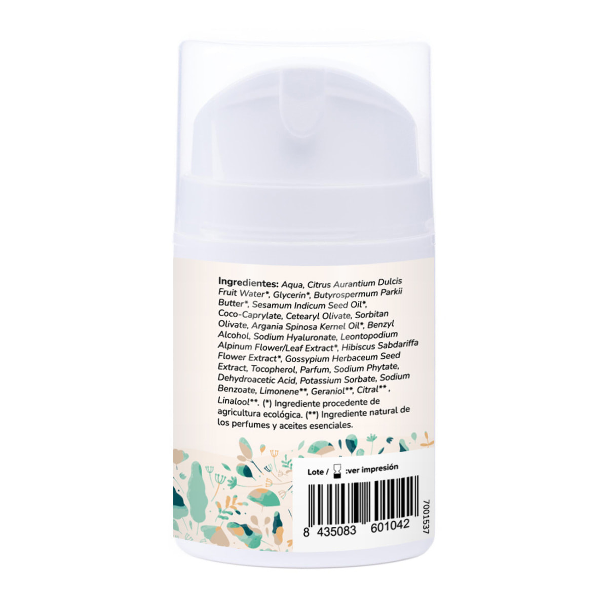 PLANETA HUERTO | Crema Hidratante Facial con Argán y Algodón 50 ml - Cuidado Antiedad y Elasticidad Natural