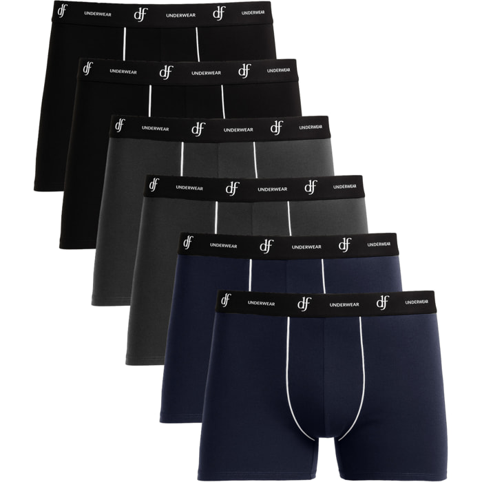 Boxer da Uomo De fonseca 9108. Conf. da 6pz. Assortito