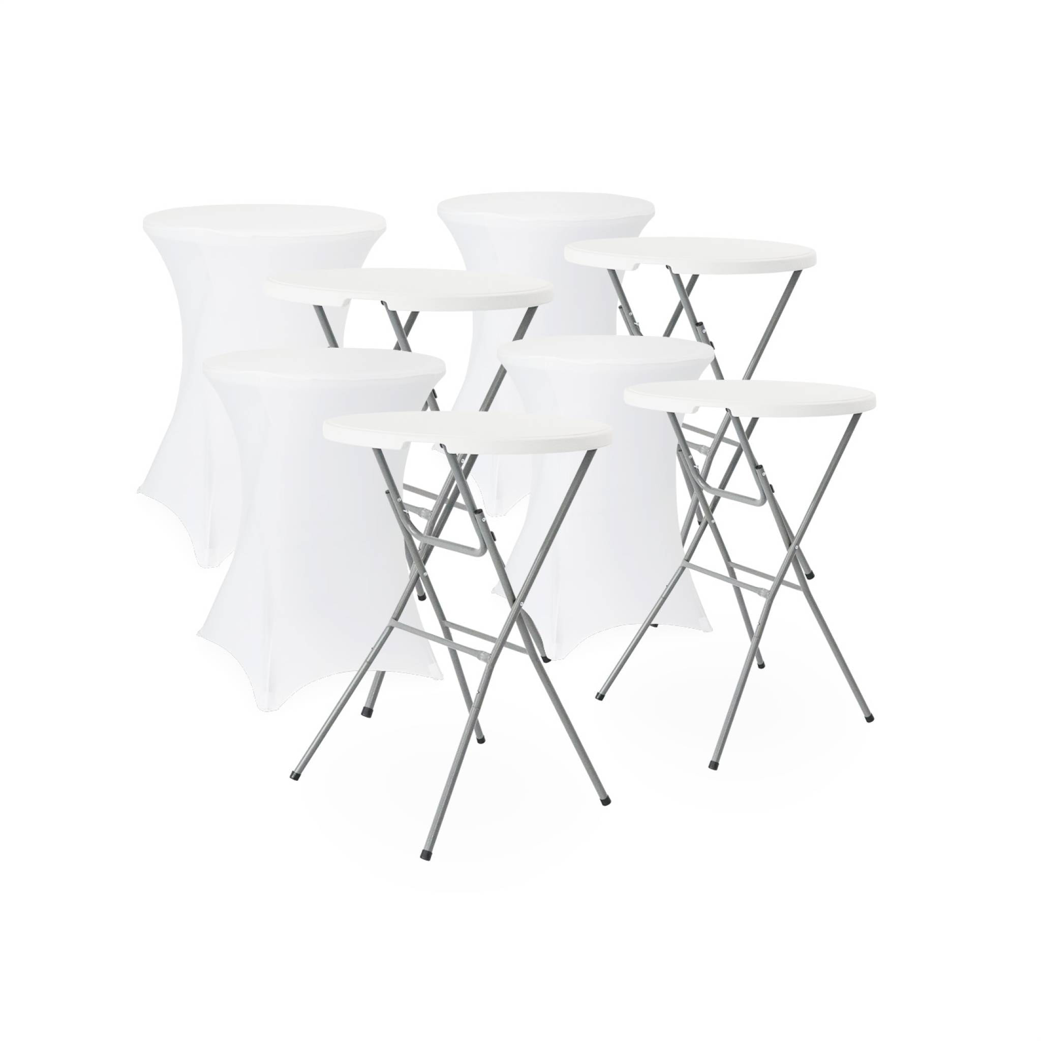 Table haute de réception pliante acier avec housse de protection (lot de 4) GALA + HOUSSE X4