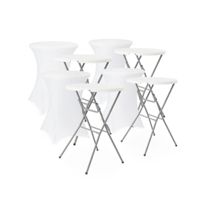 Table haute de réception pliante acier avec housse de protection (lot de 4) GALA + HOUSSE X4