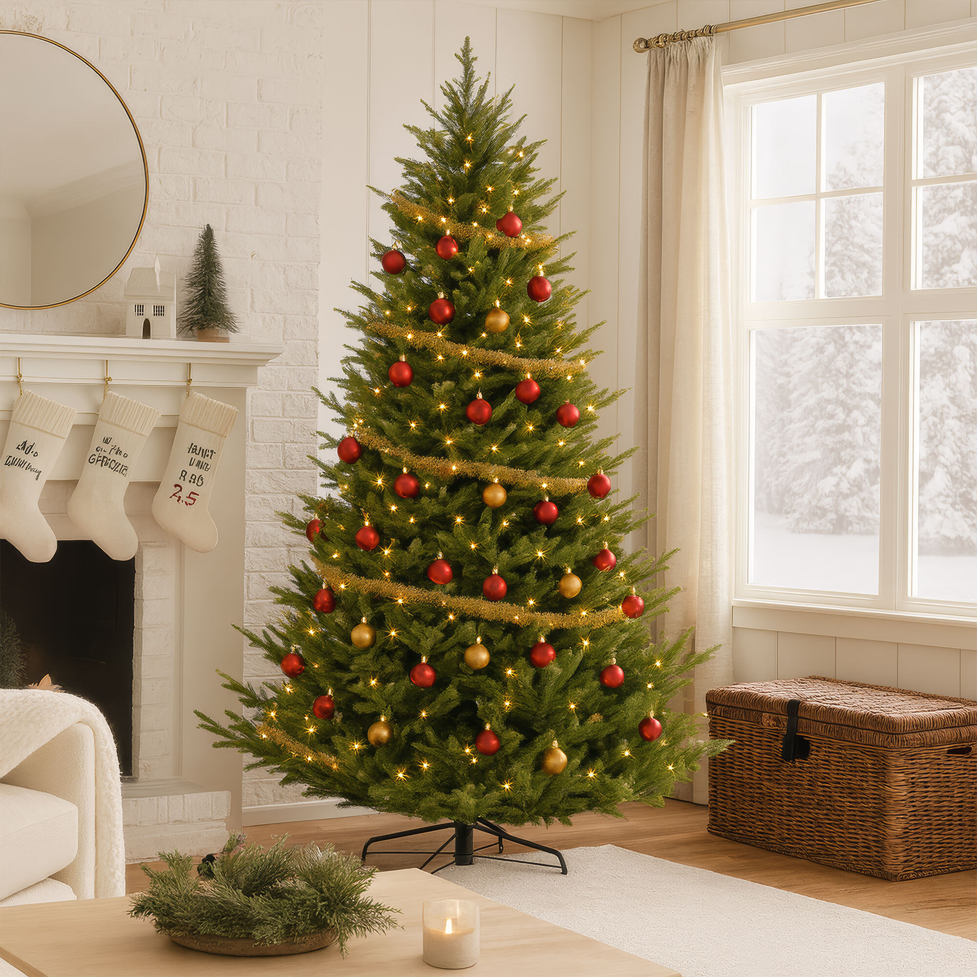 Rockefeller - Albero di Natale effetto realistico in PE e PVC ø208x270H, 4664 Punte