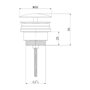 Bonde à écoulement libre pour lavabos, sans trop-plein, or (PZATKAGOLD)