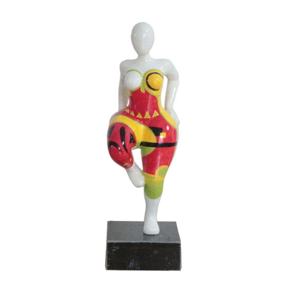 Statuette femme debout en résine multicolore H33cm - RAGASA