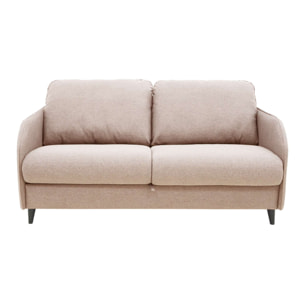 Cosmos - canapé lit 3 places convertible express couchage quotidien 140 cm matelas 11 cm en tissu - Beige