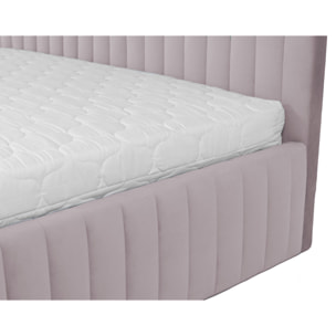 Stuart - lit coffre - 160x200 cm - sommier inclus - en velours - Rose