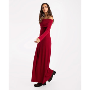 Vestido largo de punto con manga