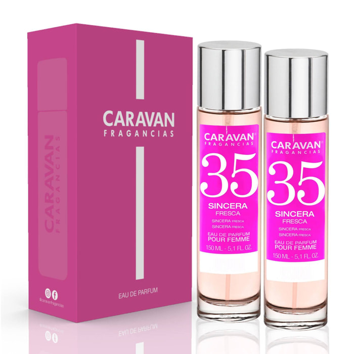Caravan fragancias - caja de regalo con 2 perfumes nº35 de 150 ml, para mujer