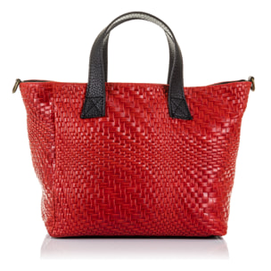 Cassandra Bolso tote Mujer.Piel auténtica Gamuza Grabado Entrelazado