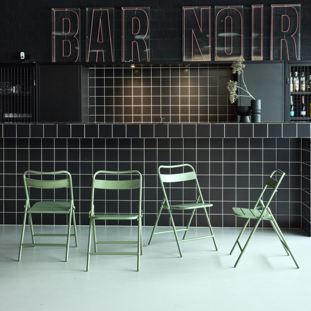 Chaise de jardin pliante acier (lot de 4) AMÉLIA