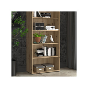 Étagère H. 198 x L. 74 cm décor chêne artisan avec 5 étagères - MIA