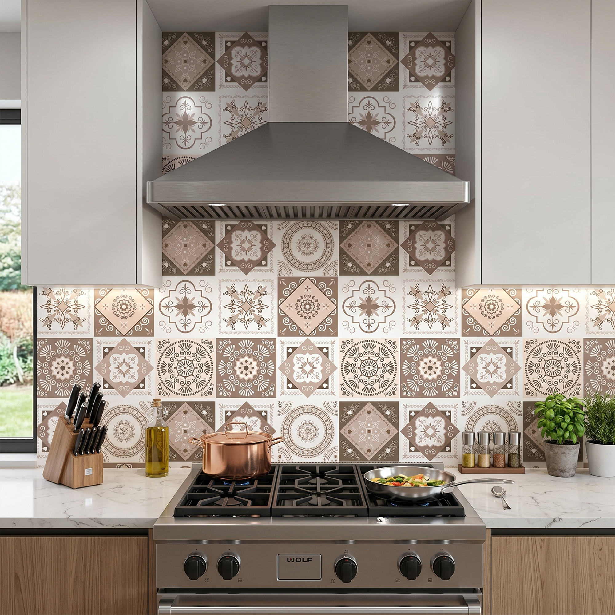 Stickers muraux - Sticker Mural Carrelage adhésif Cuisine Salle de Bain - 9 STICKERS CARREAUX DE CIMENT AZULEJOS ANIOLO
