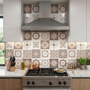 Stickers muraux - Sticker Mural Carrelage adhésif Cuisine Salle de Bain - 9 STICKERS CARREAUX DE CIMENT AZULEJOS ANIOLO