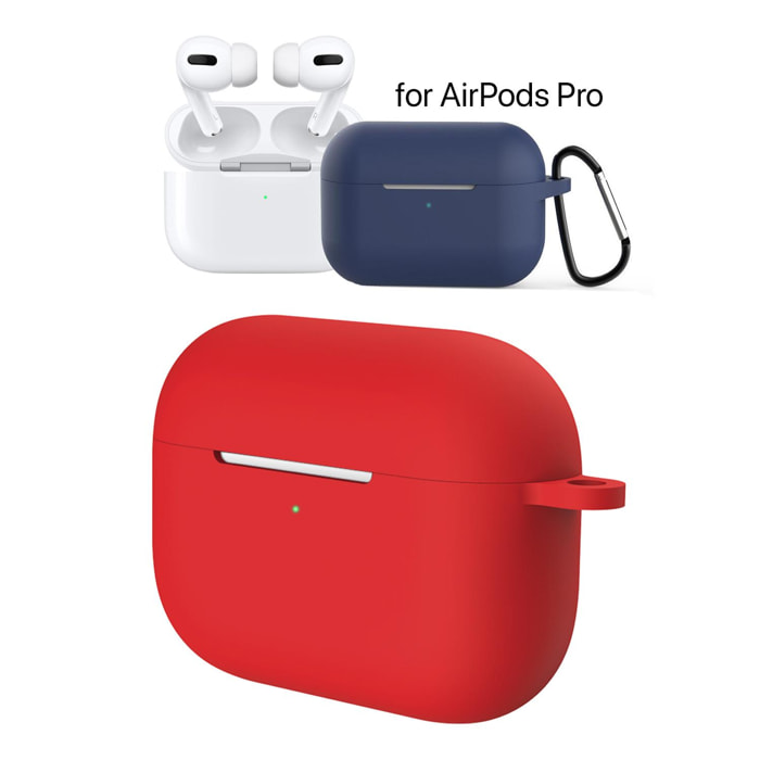 Custodia in silicone per dock di ricarica AirPods Pro, con moschettone