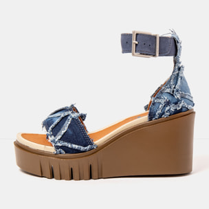 Sandalia de cuña 2085S JEANS OCEAN/ CATANIA color Ocean