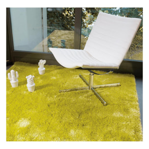 Tapis longs poils shaggy fait main motif uni FEPE