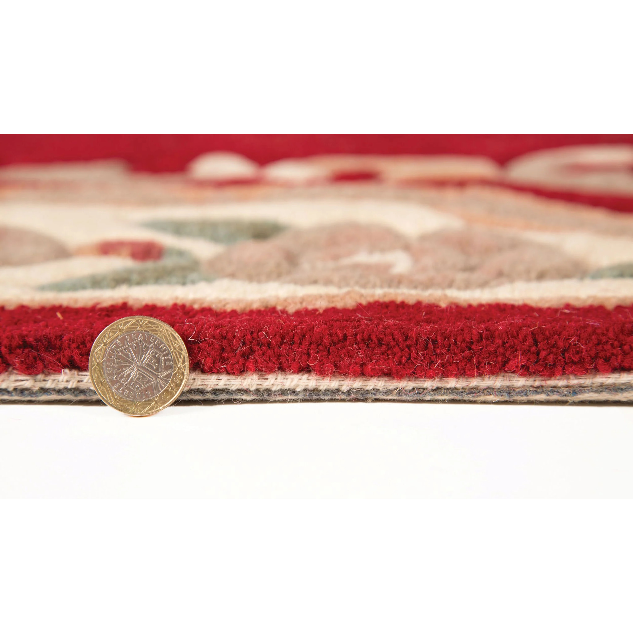 Tapis en laine de couloir AUBUSSON Rouge