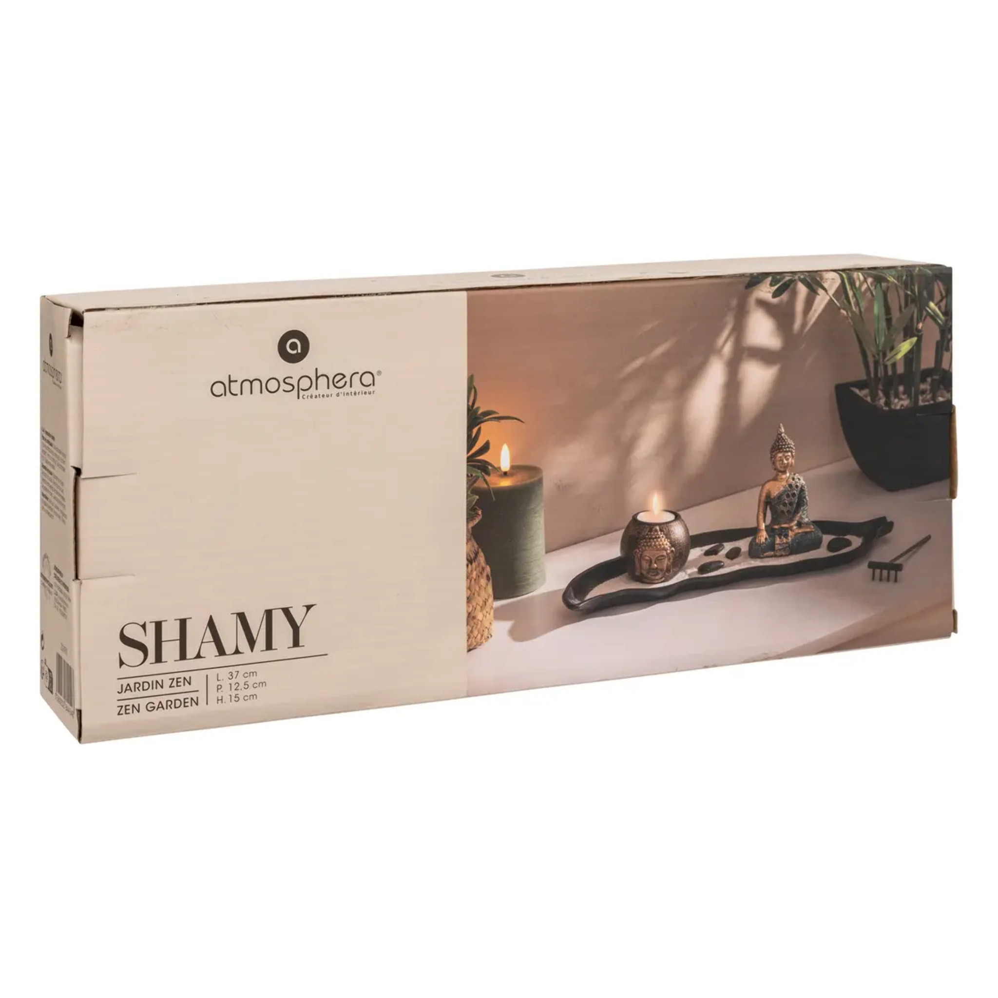 Jardin zen Shamy l.36cm bois et résine
