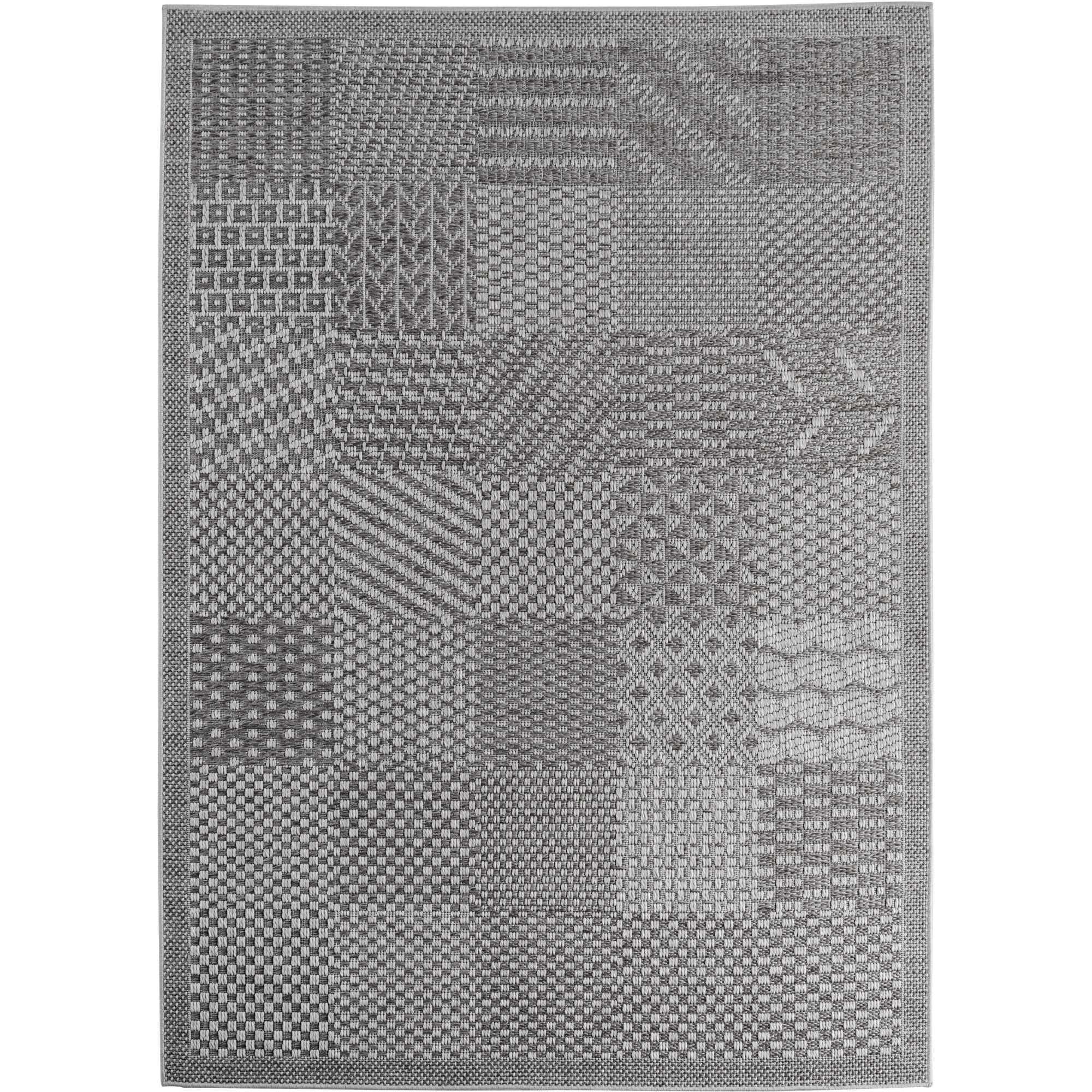 NEREA - Tapis intérieur/extérieur gris, design damier