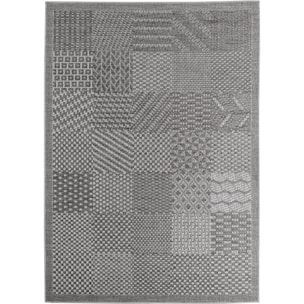 NEREA - Tapis intérieur/extérieur gris, design damier