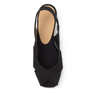 Alpargatas de cuña de mujer destalonadas Diana estilo peep-toe en algodón orgánico