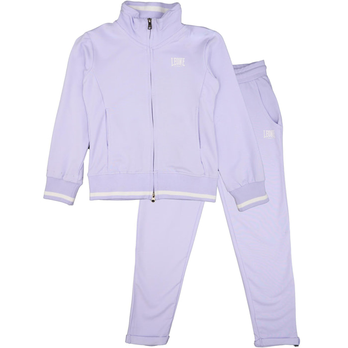 Chándal Leone Bright para niña, sin sudor, con cuello y cremallera.