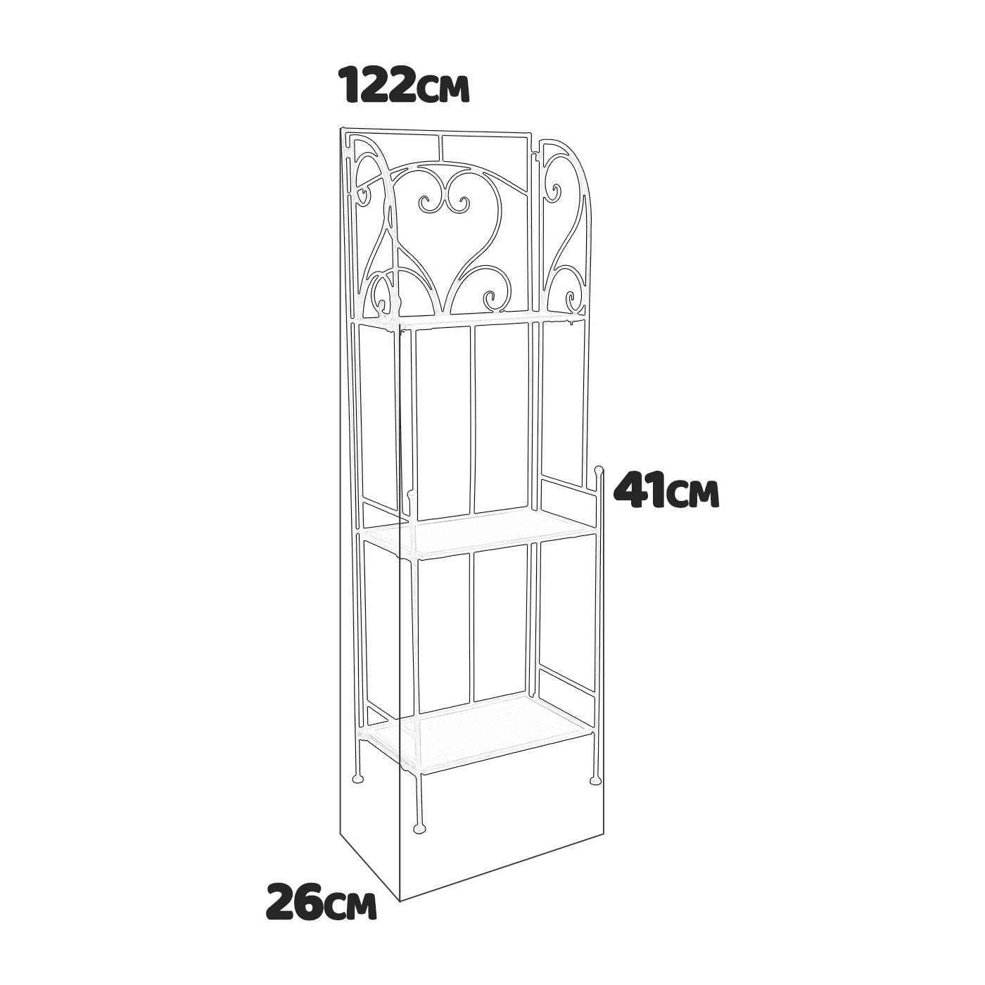 Ruby - scaffale in legno e metallo anticato a 3 ripiani - 41x26x122h cm