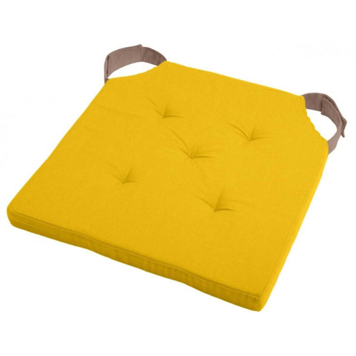 Coussin de Chaise Bicolore - Moutarde/Taupe