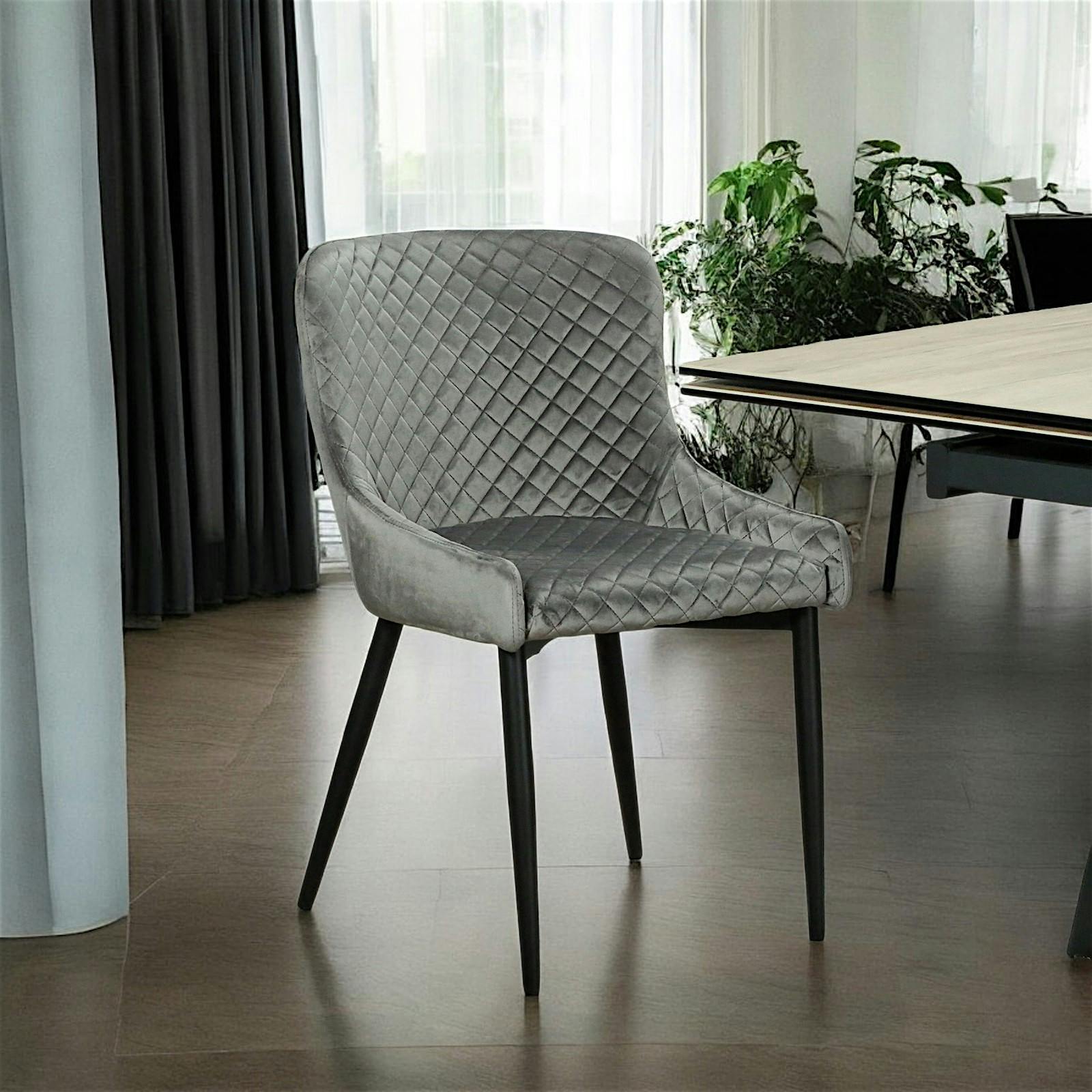 Chaise en velours gris (lot de 2) ARLINGTON