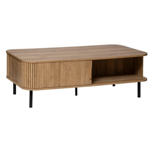 Table basse 2 portes "Colva" - naturel - bois