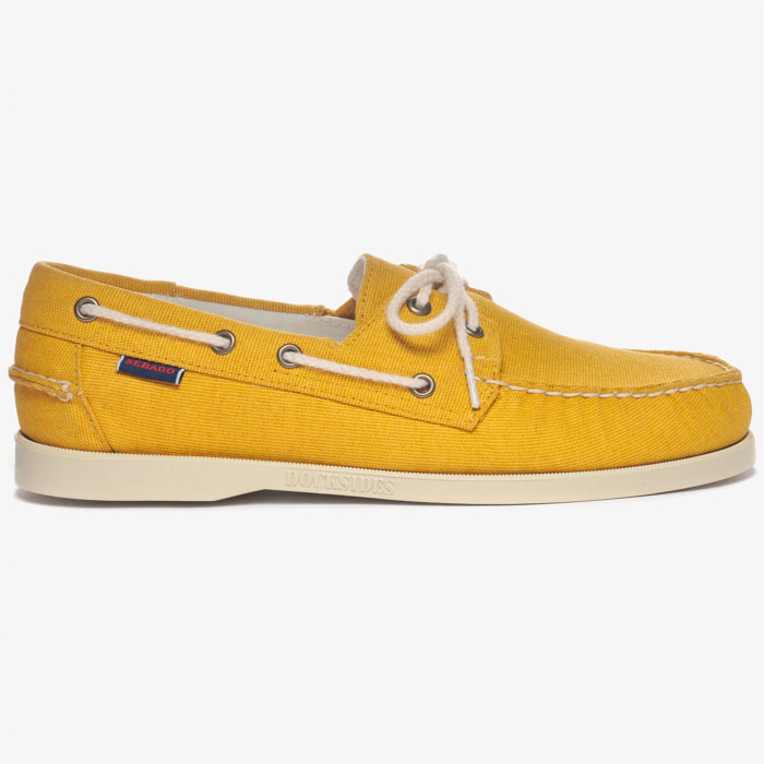 Sebago - Docksides Uomo Giallo - PORTLAND WASHED CANVAS