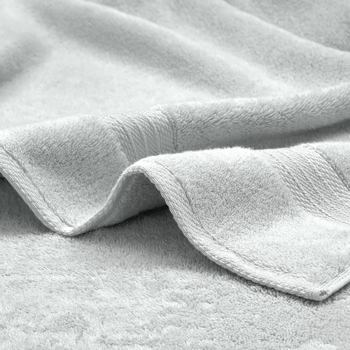 Serviette eponge pur coton 550 g/m² uni gris Elea nuage