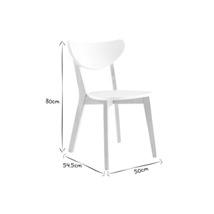 Chaises scandinaves blanc et bois clair (lot de 2) LEENA