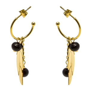 Pendientes de Onix acabados en oro amarillo de 18k