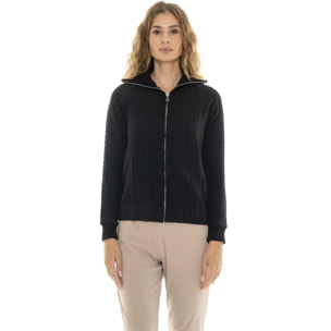 Sudadera de mujer de invierno con cremallera y cuello alto tipo ochos "Relaxed"