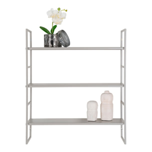 Beja Scaffale a muro in acciaio grigio 3 ripiani 48x17x55 cm