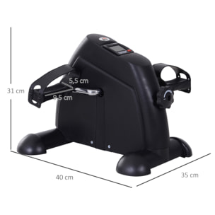 Mini vélo d'appartement pour jambes bras appareil de fitness avec écran LCD dim. 39L x 40l x 31H cm noir