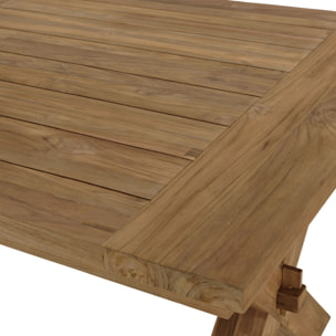 KALLY - Ensemble de jardin en bois teck recyclé et teck 8/10 personnes