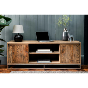 Meuble TV 150 cm chêne/acier RIVERSIDE