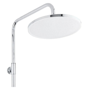 Système de douche mural thermostatique, forme ronde, 2 fonctions, entraxe 150 mm, garantie 5 ans, chrome