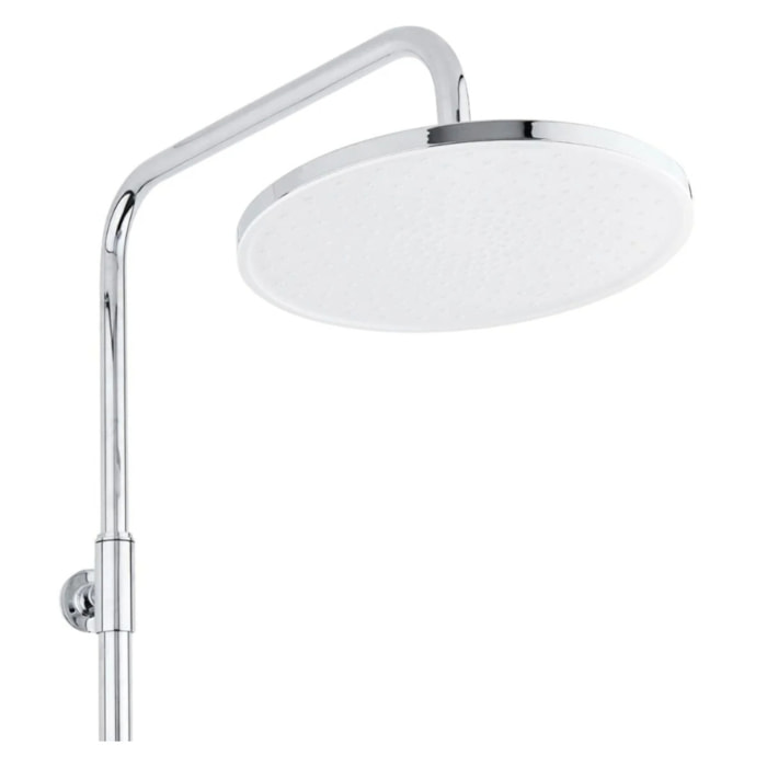 Système de douche mural thermostatique, forme ronde, 2 fonctions, entraxe 150 mm, garantie 5 ans, chrome