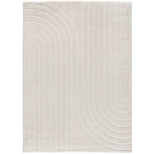 BLANCHE Alfombra geometrica con relieve en blanco, varias medidas disponibles.