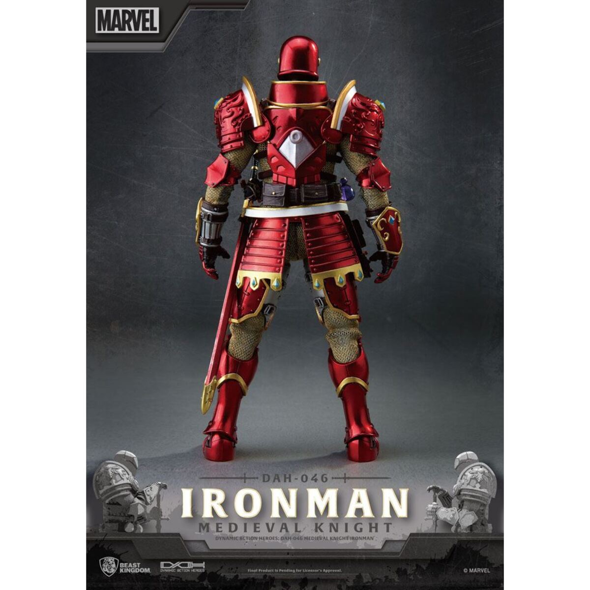 Marvel Action Figure Iron Man Cavaliere Medievale 20 Cm 1/9 Beast Kingdom Toys