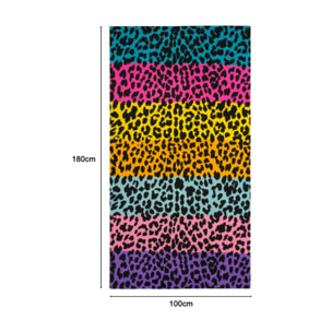 Telo Mare Grande 100x180 Spugna Maui Leopard Multicolor D8