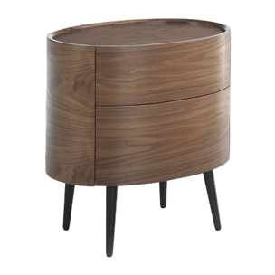 Mesa de noche de nogal 60x42x60cm