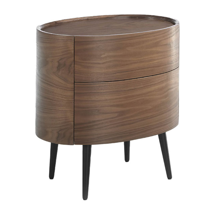 Mesa de noche de nogal 60x42x60cm