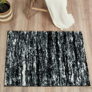 Oslo - tapis moderne abstrait à poils longs noir