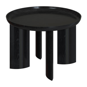 Table basse ronde noire en bois de manguier D60 cm - Blake
