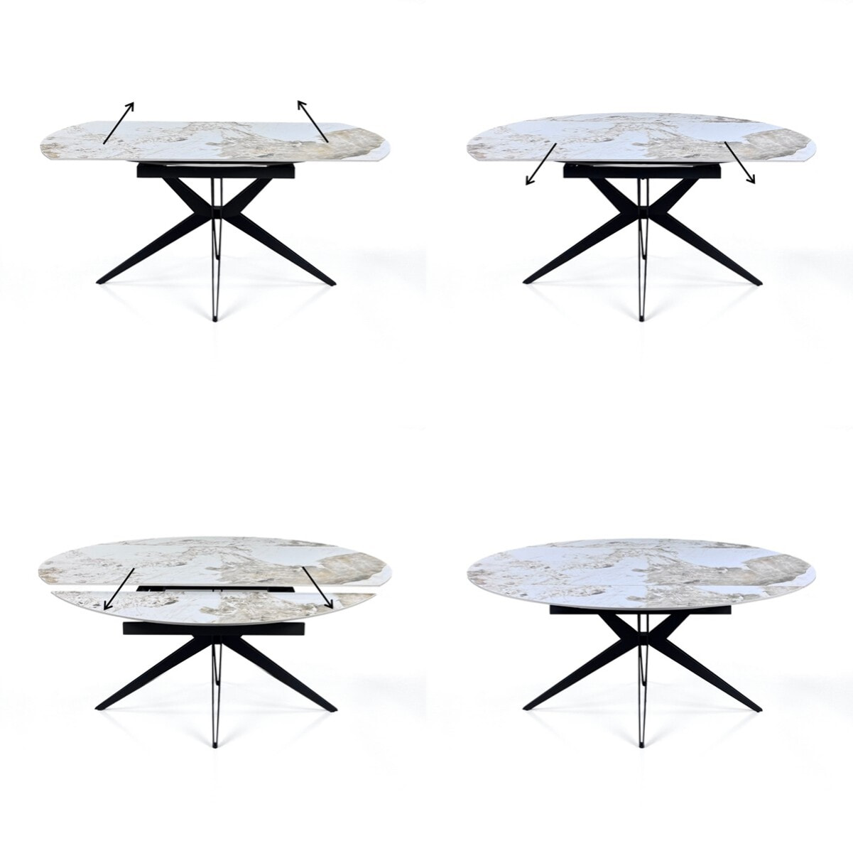 Tomasucci Table extensible rectangulaire/ronde FACT ONICE MARBRE - GRIS